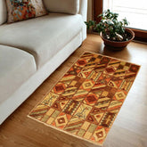 handmade Modern Gabbeh Beige Brown Hand Knotted RECTANGLE 100% WOOL area rug 3  x 5